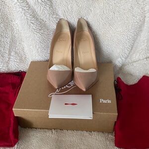 Christian Louboutin Nude Patent Leather Heels. Worn once!